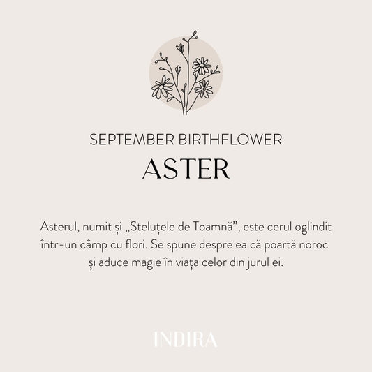 Weißgold-Anhänger Birth Flower - September-Aster - Indira