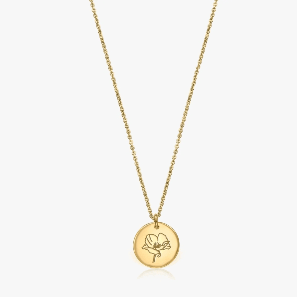 Golden Birthflower Halskette aus Silber