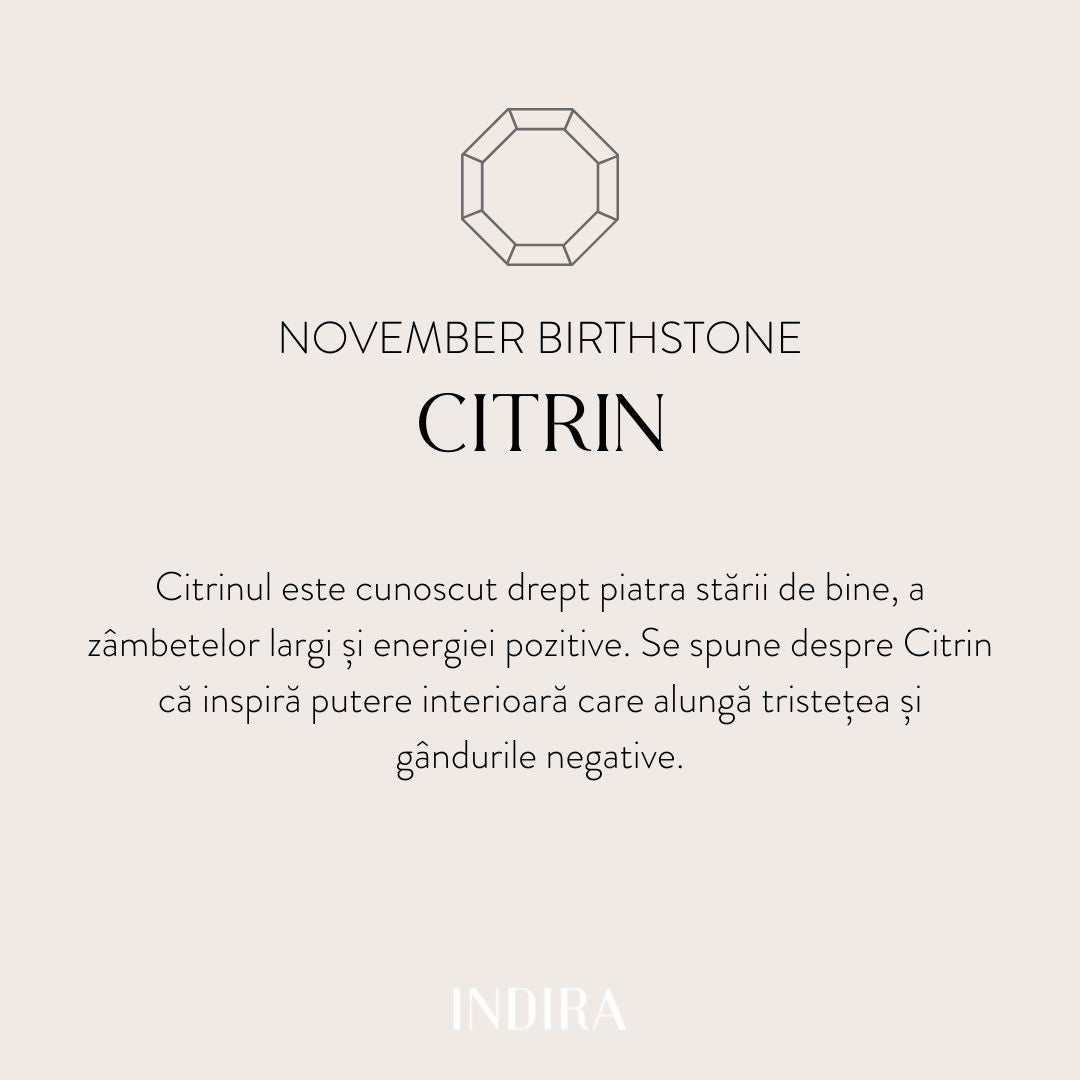 Silberkette Birthstone Golden November - Citrin - Indira