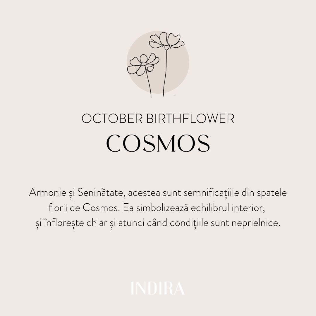 Anhänger aus Weißgold Birth Flower - Oktober Cosmos - Indira