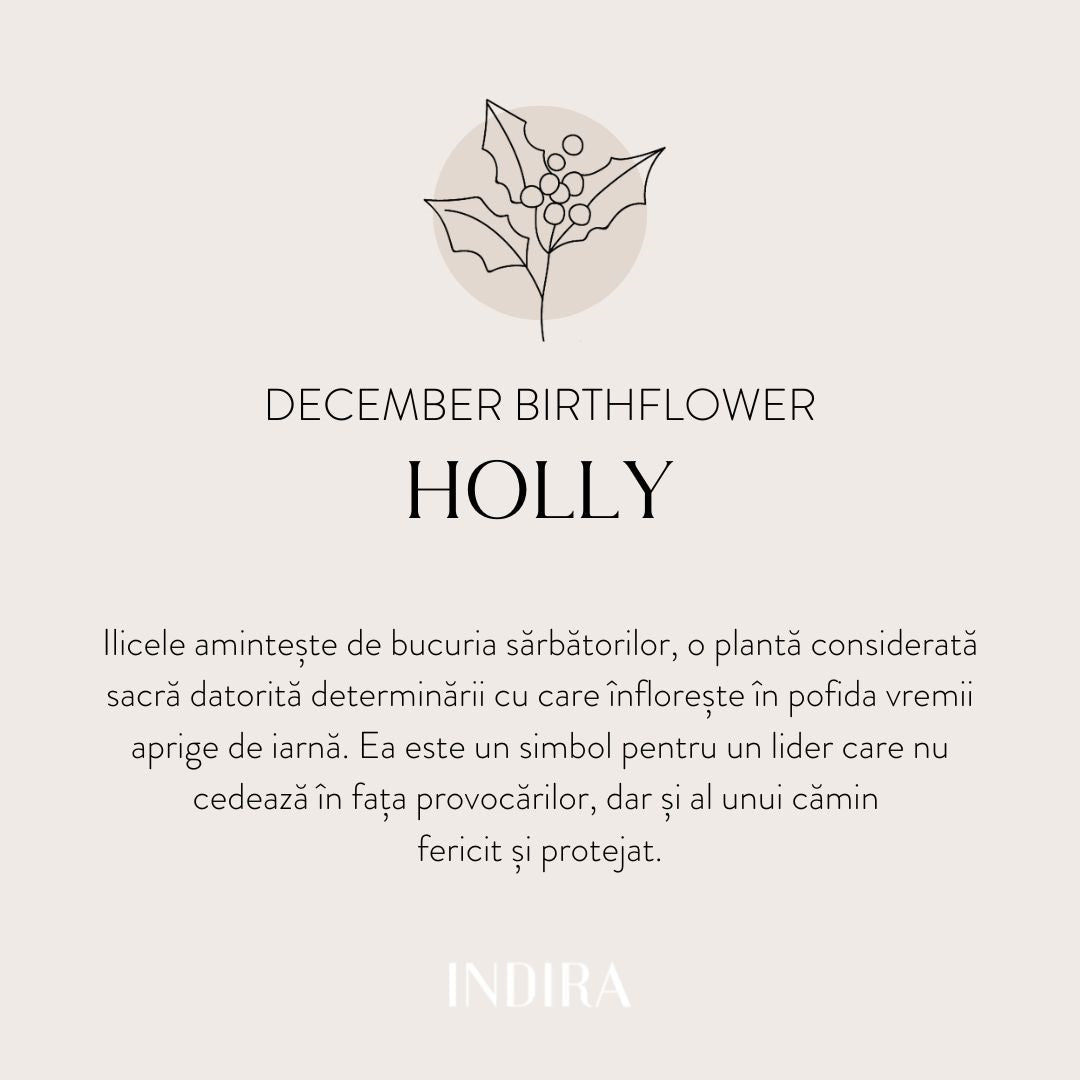 Anhänger aus Weißgold Birth Flower - December Holly - Indira