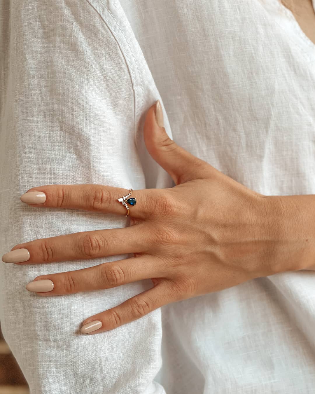 Goldring Love Story - Saphir & Diamanten - Indira