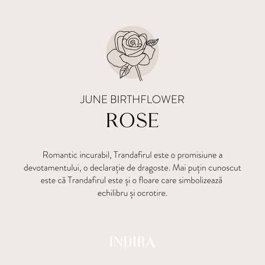 Anhänger aus Weißgold Birth Flower - Juni-Rose - Indira