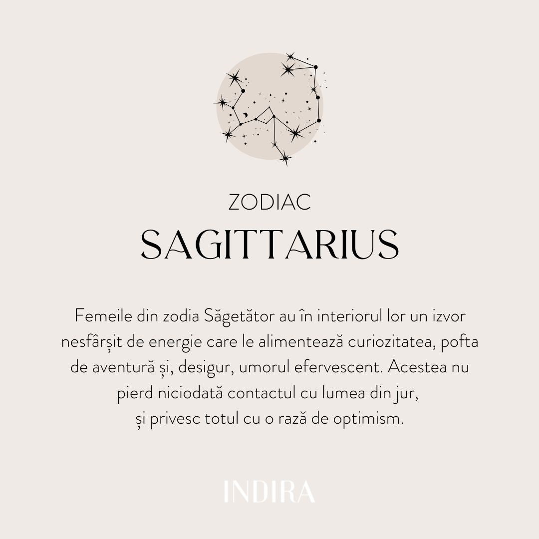 Elegante Silberkette aus der Golden-Zodiac-Kollektion mit Sternzeichen Schütze – Indira